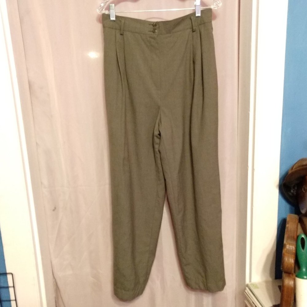 Lined Tweed Wool Slacks High Waist SIZE 12?